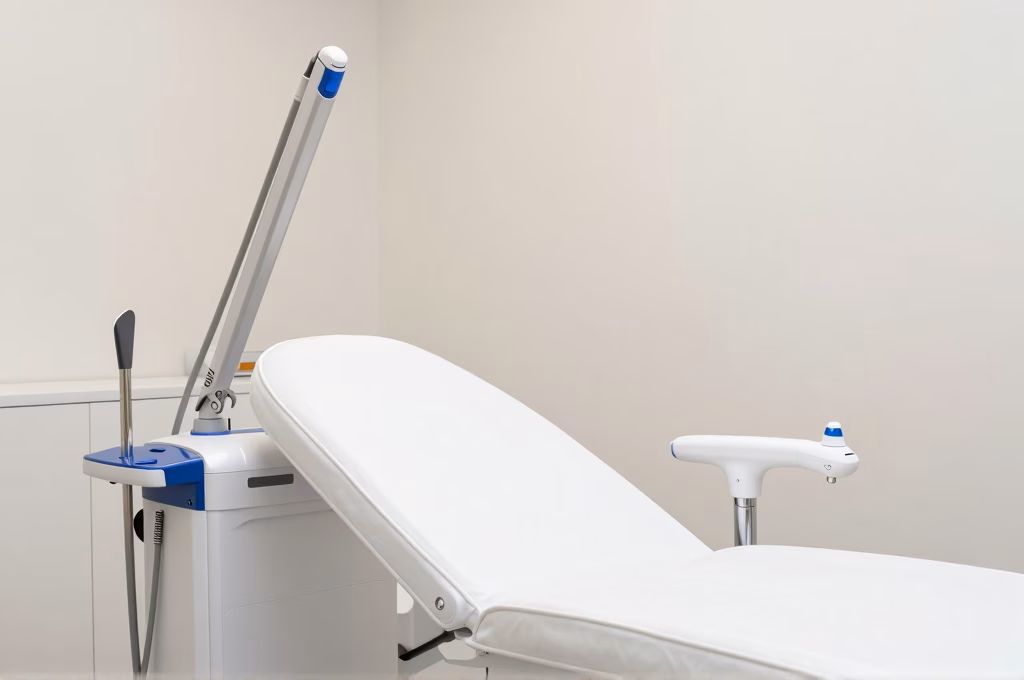 Équipement professionnel d'épilation laser dans une clinique dermatologique moderne