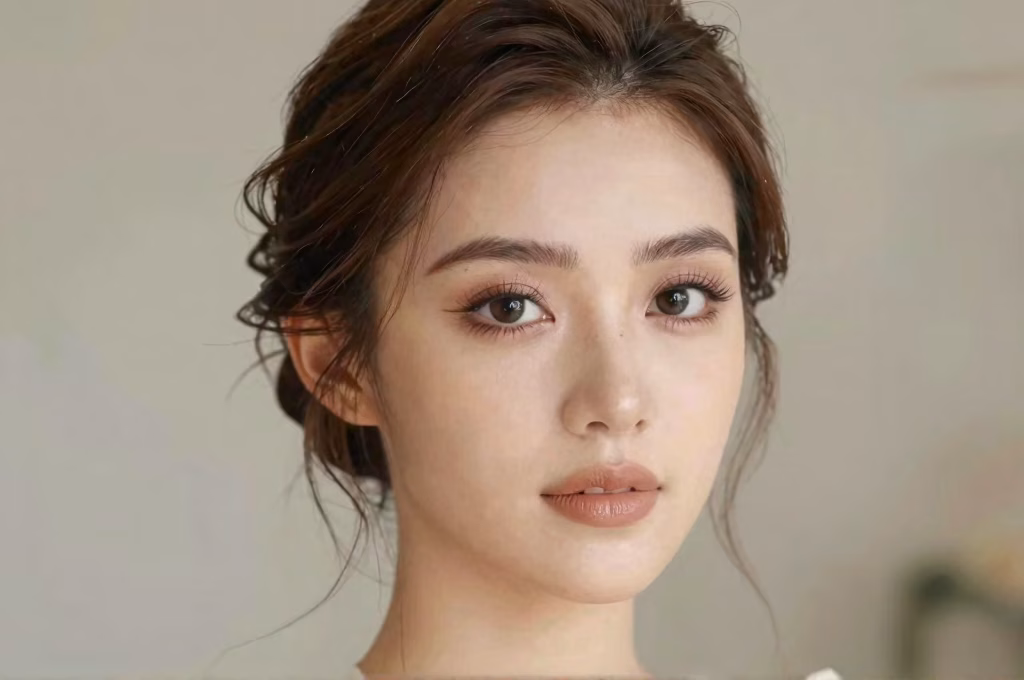 Résultat d'un maquillage de mariée professionnel réalisé en institut de beauté