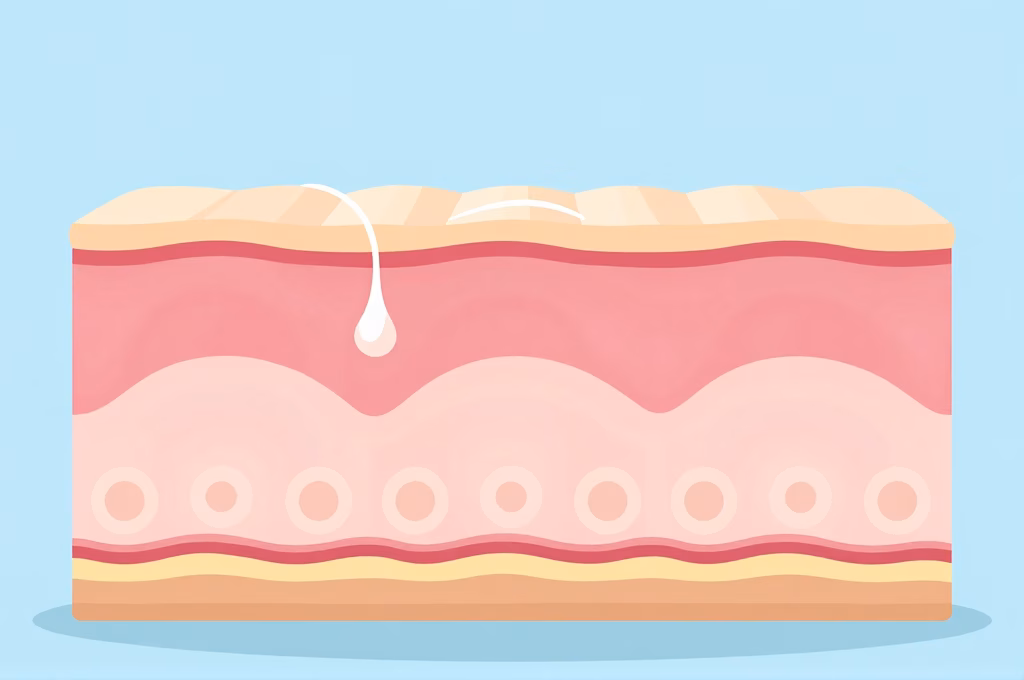Schéma des couches de peau et profondeur d'action des différents types de peeling visage